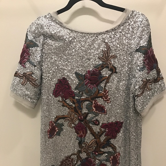 Zara Sequin Embroidered Dress 